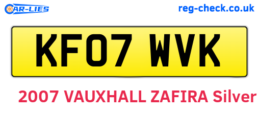 KF07WVK are the vehicle registration plates.
