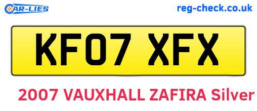 KF07XFX are the vehicle registration plates.