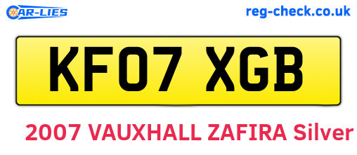 KF07XGB are the vehicle registration plates.