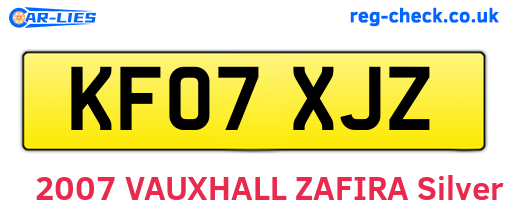 KF07XJZ are the vehicle registration plates.