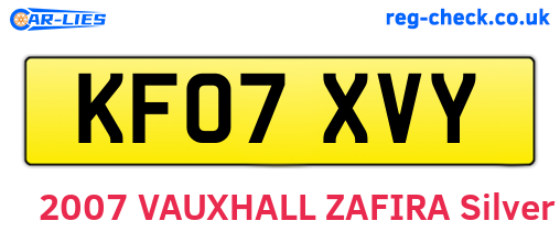 KF07XVY are the vehicle registration plates.