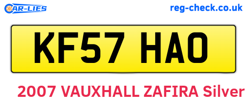 KF57HAO are the vehicle registration plates.