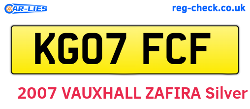 KG07FCF are the vehicle registration plates.
