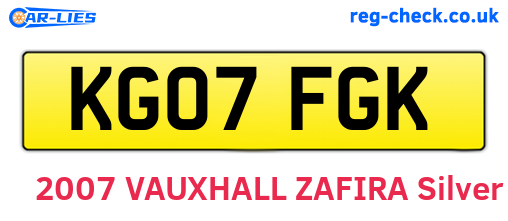 KG07FGK are the vehicle registration plates.