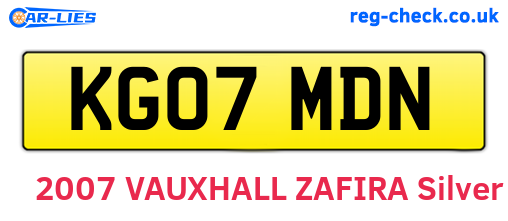 KG07MDN are the vehicle registration plates.