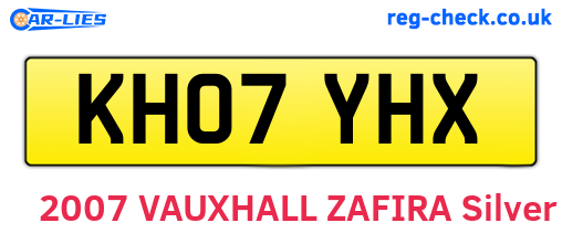 KH07YHX are the vehicle registration plates.