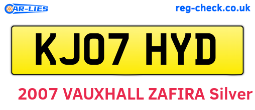 KJ07HYD are the vehicle registration plates.
