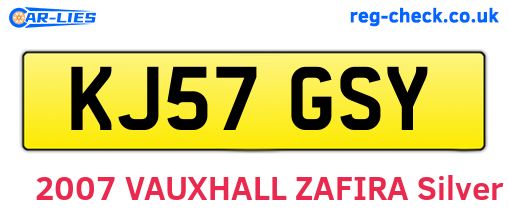 KJ57GSY are the vehicle registration plates.