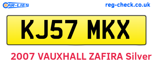 KJ57MKX are the vehicle registration plates.