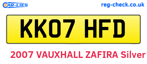 KK07HFD are the vehicle registration plates.