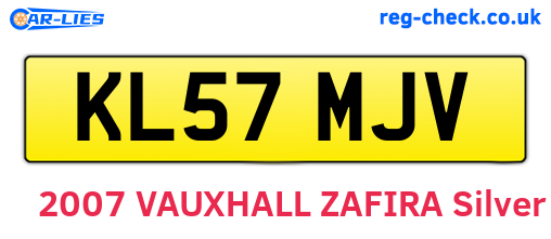 KL57MJV are the vehicle registration plates.