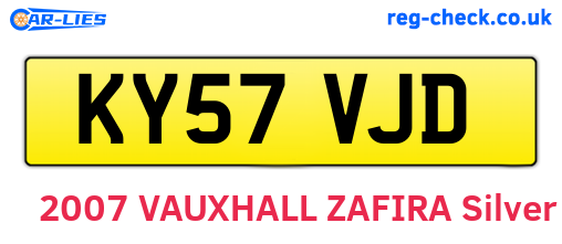 KY57VJD are the vehicle registration plates.
