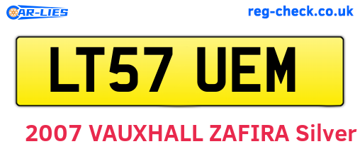 LT57UEM are the vehicle registration plates.