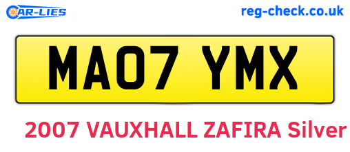 MA07YMX are the vehicle registration plates.