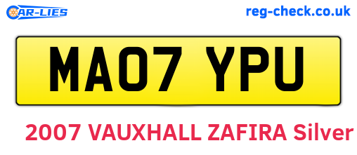 MA07YPU are the vehicle registration plates.