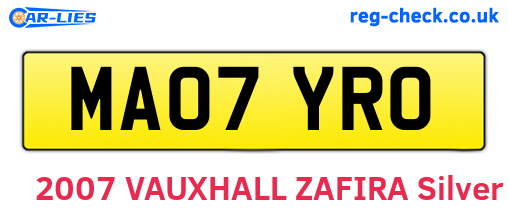 MA07YRO are the vehicle registration plates.