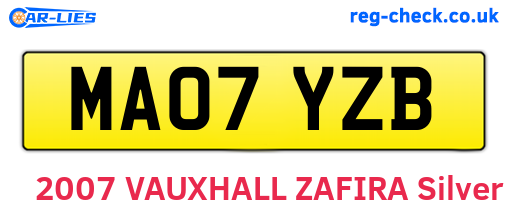 MA07YZB are the vehicle registration plates.