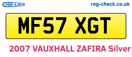 MF57XGT are the vehicle registration plates.