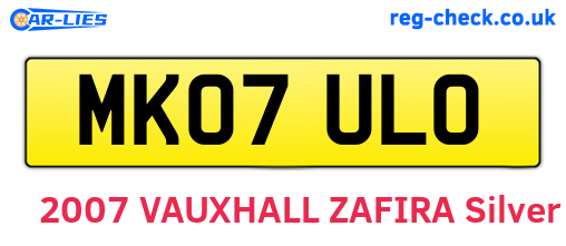 MK07ULO are the vehicle registration plates.