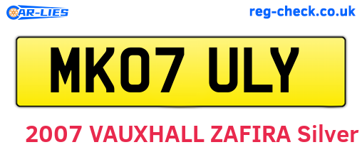 MK07ULY are the vehicle registration plates.