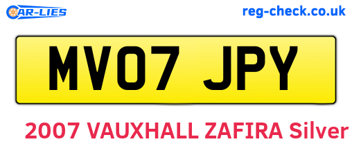 MV07JPY are the vehicle registration plates.