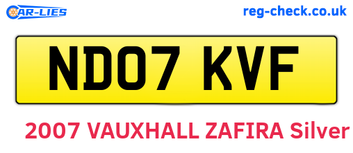 ND07KVF are the vehicle registration plates.
