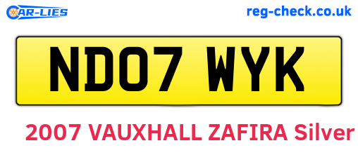 ND07WYK are the vehicle registration plates.