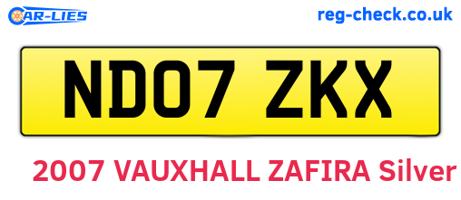 ND07ZKX are the vehicle registration plates.