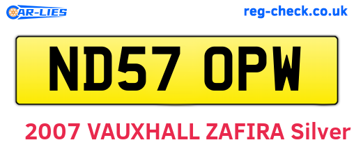 ND57OPW are the vehicle registration plates.