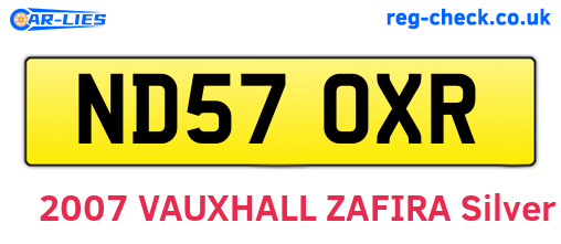ND57OXR are the vehicle registration plates.