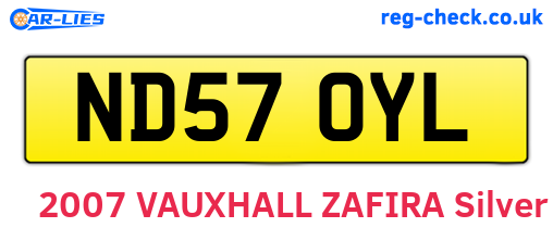 ND57OYL are the vehicle registration plates.