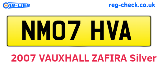 NM07HVA are the vehicle registration plates.