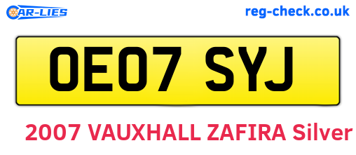 OE07SYJ are the vehicle registration plates.