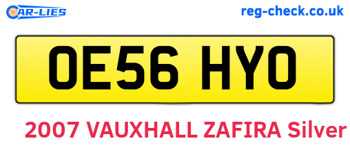 OE56HYO are the vehicle registration plates.