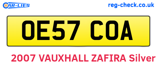OE57COA are the vehicle registration plates.