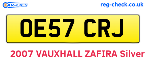 OE57CRJ are the vehicle registration plates.