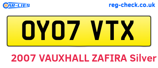 OY07VTX are the vehicle registration plates.