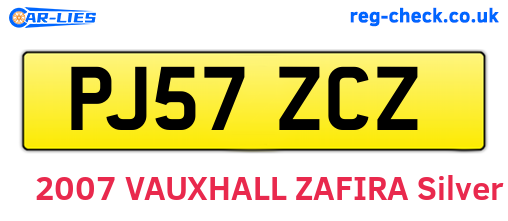 PJ57ZCZ are the vehicle registration plates.