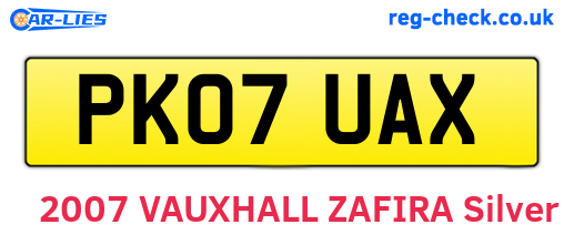PK07UAX are the vehicle registration plates.