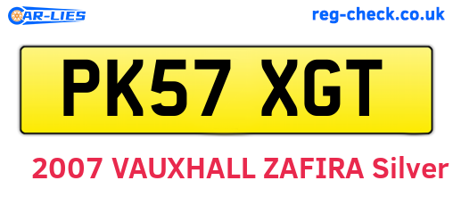 PK57XGT are the vehicle registration plates.