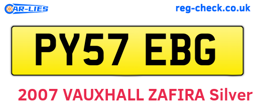 PY57EBG are the vehicle registration plates.