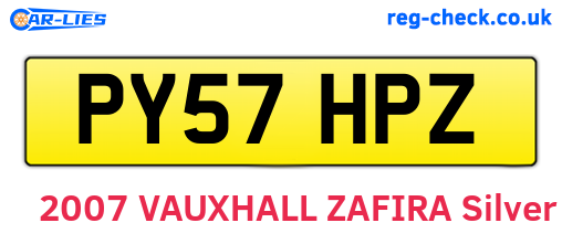 PY57HPZ are the vehicle registration plates.