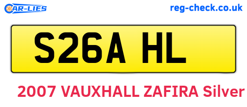 S26AHL are the vehicle registration plates.