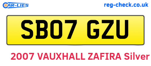 SB07GZU are the vehicle registration plates.