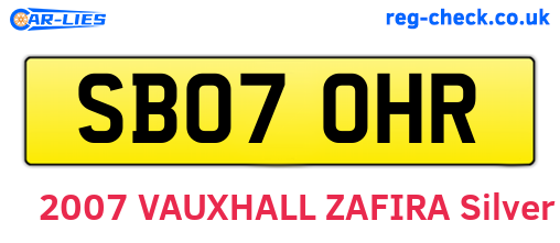 SB07OHR are the vehicle registration plates.