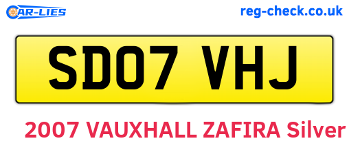 SD07VHJ are the vehicle registration plates.