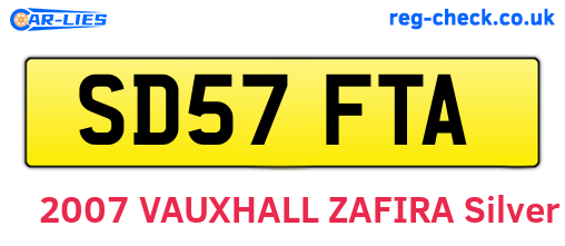 SD57FTA are the vehicle registration plates.