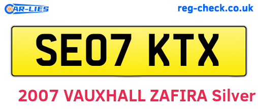 SE07KTX are the vehicle registration plates.