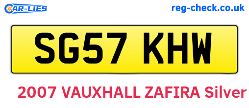 SG57KHW are the vehicle registration plates.