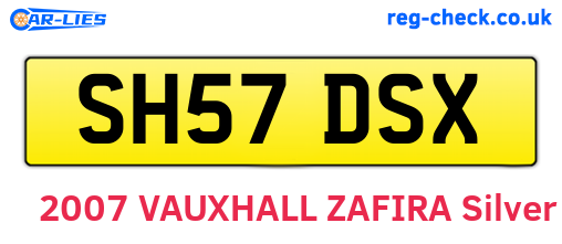 SH57DSX are the vehicle registration plates.